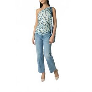 NEW VICTORIA BECKHAM one-shoulder draped top in cloud/blue